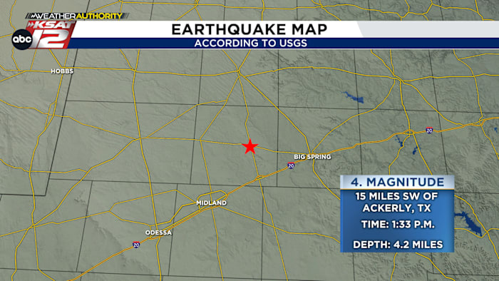 4.8-magnitude earthquake recorded in West Texas, USGS says
