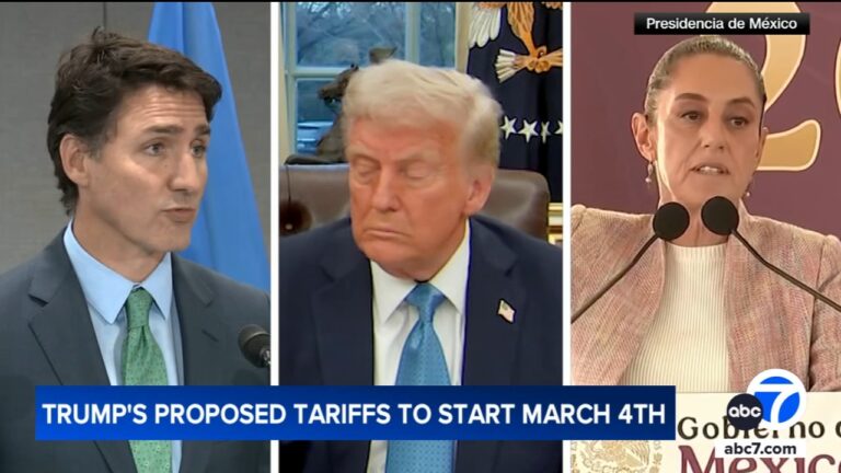 Trump says 25% tariffs on Mexican and Canadian imports will start Tuesday, with 'no room' for delay
