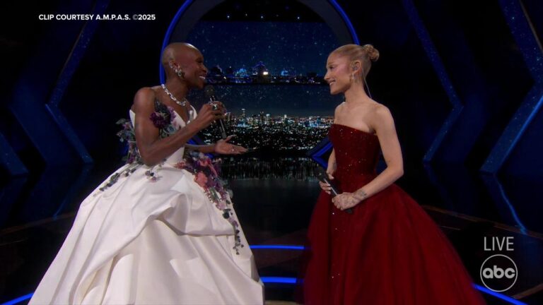 Ariana Grande, Cynthia Erivo open 2025 Oscars with gravity-defying musical performances