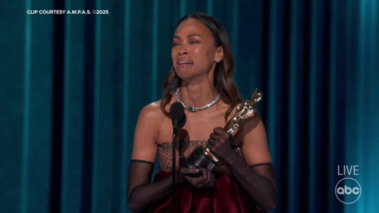 Oscars 2025: Zoe Saldaña wins Best Supporting Actress at the 97th Academy Awards