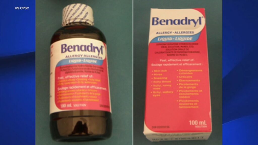 Benadryl liquid elixir sold on Amazon.com recalled due to risk of child poisoning, CPSC says
