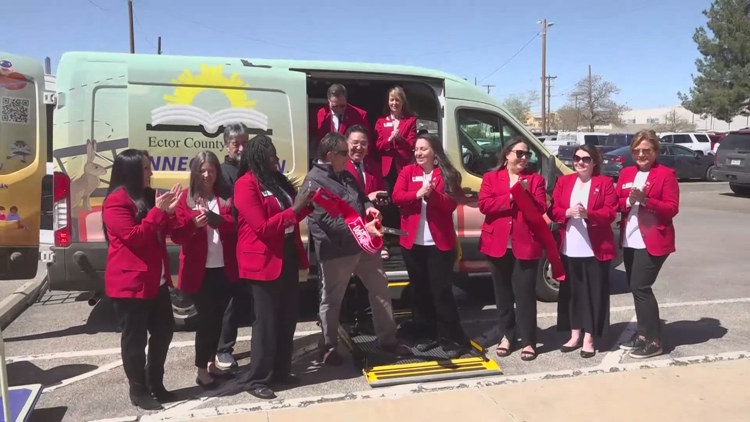 Ector County Library hosts ribbon cutting for Words of Wheels Mobile Sprinter Van