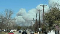 Large grass fire erupts in Fredericksburg, smoke visible for miles