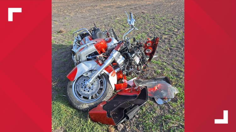 Wind blows motorcyclist off of bike Tuesday