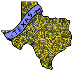 Texas Traditional Image in Yellow with Banner