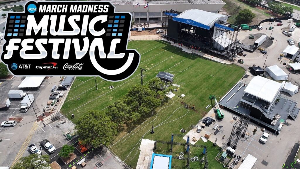Will the NCAA March Madness Music Festival be canceled in San Antonio due to storms?