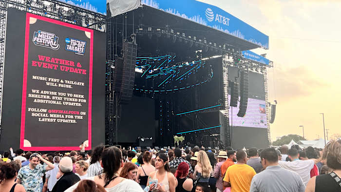 NCAA March Madness Music Festival resumes after weather delay