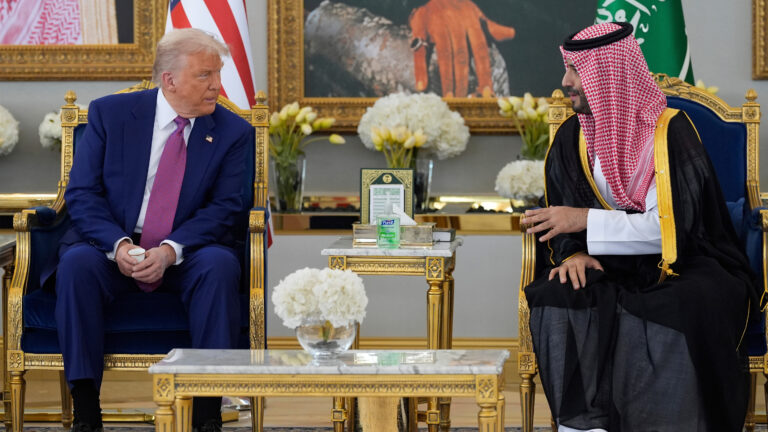 Saudi crown prince welcomes Trump to kingdom as US leader begins four-day Middle East tour