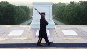 For 1 sentinel, a final walk at Arlington's Tomb of the Unknown Soldier