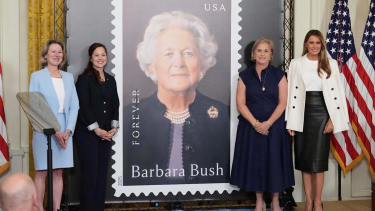 Melania Trump hosts White House event to unveil Barbara Bush postage stamp