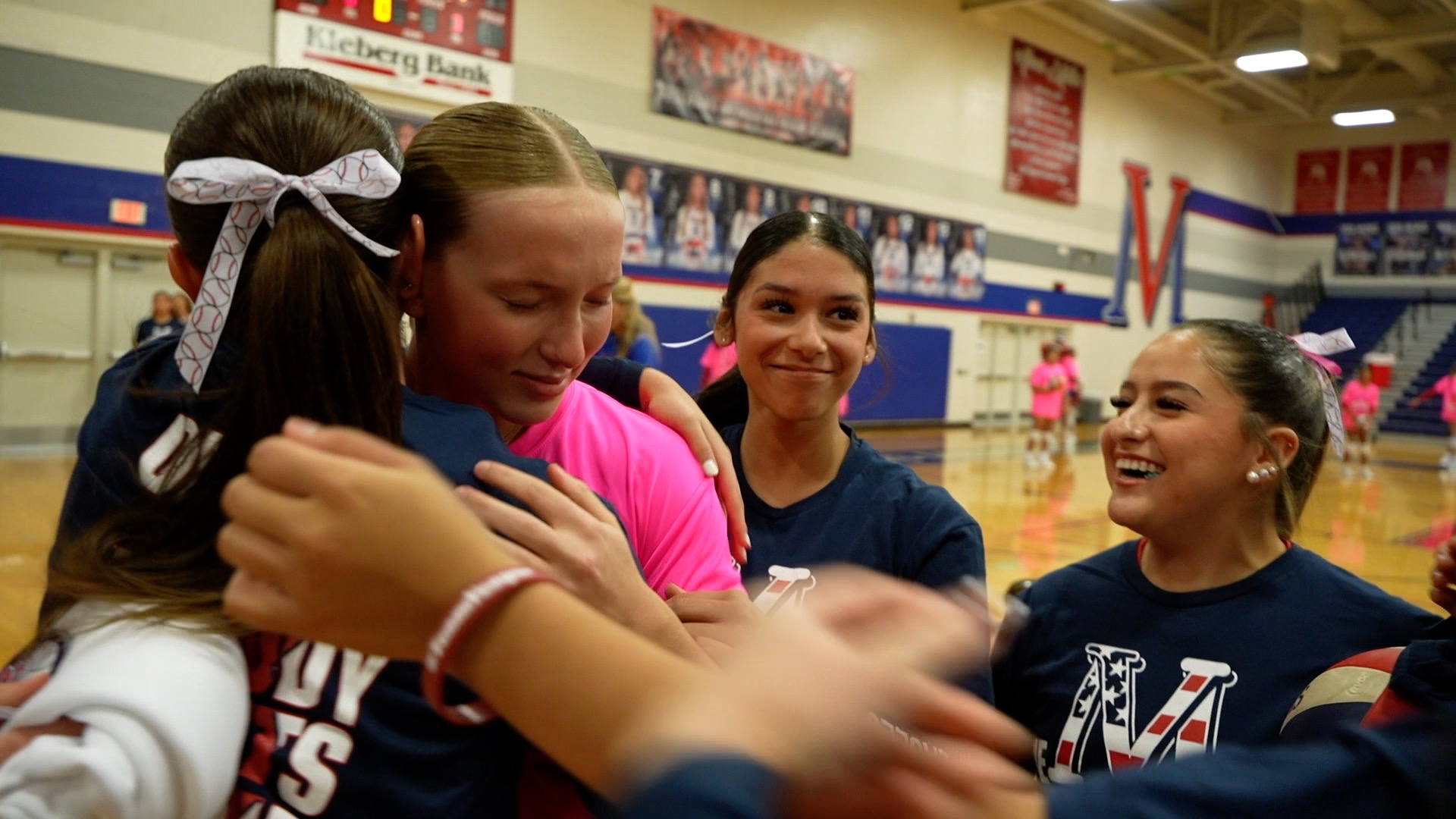 Veterans Memorial rallies around Emma Yeager supporting, her father Lee's fight against cancer 1 hugging emma yeager
